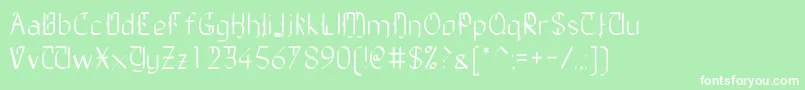 TheDailyBlah-fontti – valkoiset fontit vihreällä taustalla