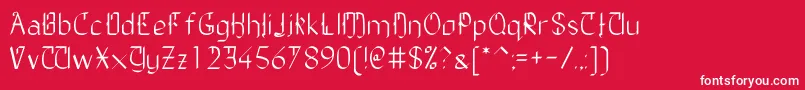 TheDailyBlah-Schriftart – Weiße Schriften auf rotem Hintergrund