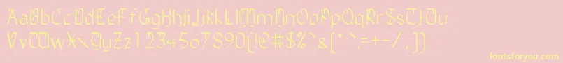 TheDailyBlah-Schriftart – Gelbe Schriften auf rosa Hintergrund