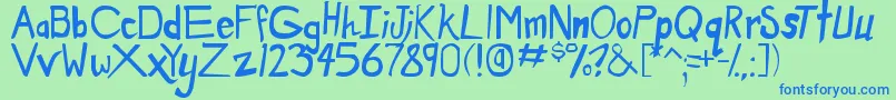 DirtyDuo Font – Blue Fonts on Green Background