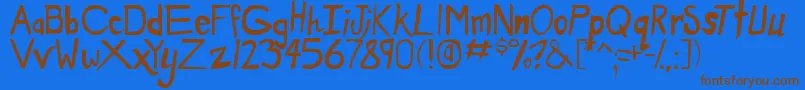 DirtyDuo Font – Brown Fonts on Blue Background