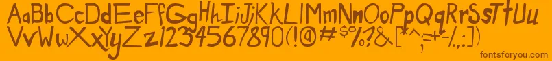 DirtyDuo-Schriftart – Braune Schriften auf orangefarbenem Hintergrund