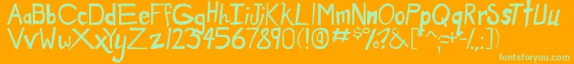DirtyDuo Font – Green Fonts on Orange Background