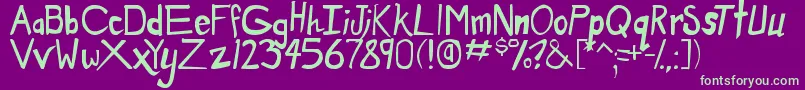 DirtyDuo Font – Green Fonts on Purple Background