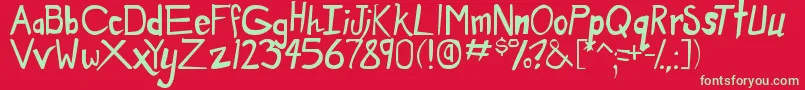 DirtyDuo Font – Green Fonts on Red Background