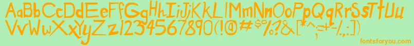 DirtyDuo Font – Orange Fonts on Green Background