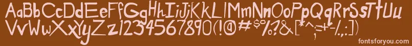 DirtyDuo-fontti – vaaleanpunaiset fontit ruskealla taustalla