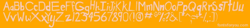 DirtyDuo-Schriftart – Rosa Schriften auf orangefarbenem Hintergrund