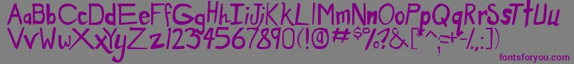 DirtyDuo-fontti – violetit fontit harmaalla taustalla