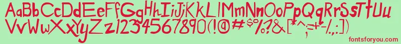 DirtyDuo Font – Red Fonts on Green Background