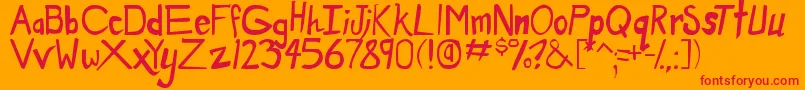 DirtyDuo Font – Red Fonts on Orange Background