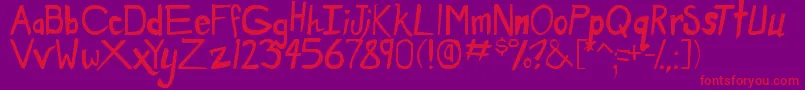 DirtyDuo-Schriftart – Rote Schriften auf violettem Hintergrund
