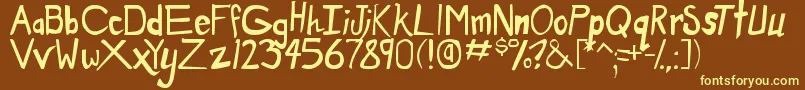DirtyDuo-fontti – keltaiset fontit ruskealla taustalla