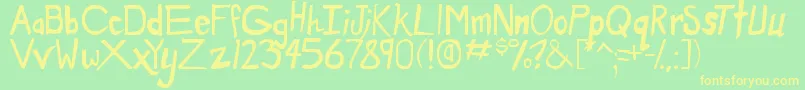 Шрифт DirtyDuo – жёлтые шрифты на зелёном фоне