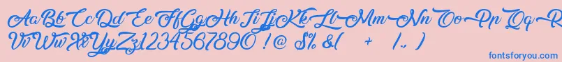 MidnightBangkok Font – Blue Fonts on Pink Background