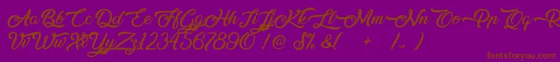 MidnightBangkok Font – Brown Fonts on Purple Background