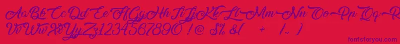 MidnightBangkok Font – Purple Fonts on Red Background