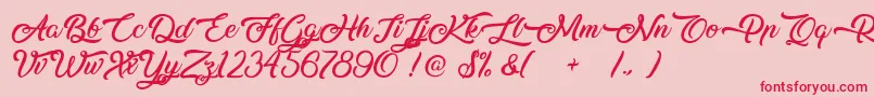 MidnightBangkok Font – Red Fonts on Pink Background