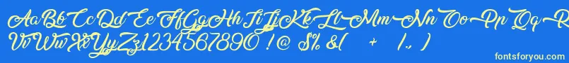 MidnightBangkok Font – Yellow Fonts on Blue Background