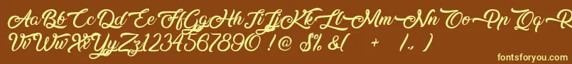 fuente MidnightBangkok – Fuentes Amarillas Sobre Fondo Marrón