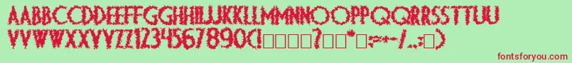 Dsdiplomaartbold Font – Red Fonts on Green Background