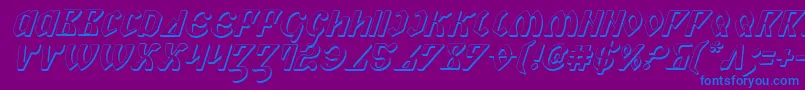 フォントPiper3Di – 紫色の背景に青い文字