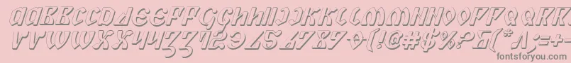 Piper3Di Font – Gray Fonts on Pink Background