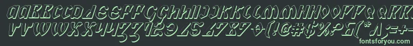 Piper3Di Font – Green Fonts on Black Background