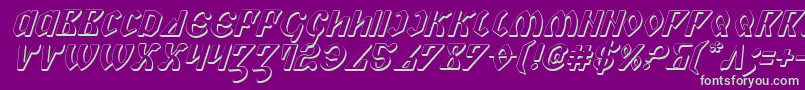 Piper3Di Font – Green Fonts on Purple Background