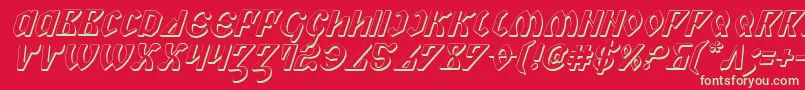 フォントPiper3Di – 赤い背景に緑の文字