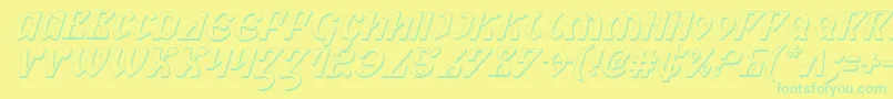 フォントPiper3Di – 黄色い背景に緑の文字