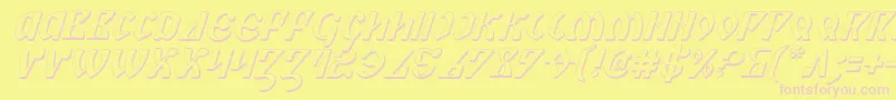 Piper3Di Font – Pink Fonts on Yellow Background