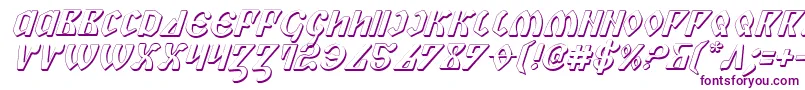 Piper3Di-Schriftart – Violette Schriften auf weißem Hintergrund