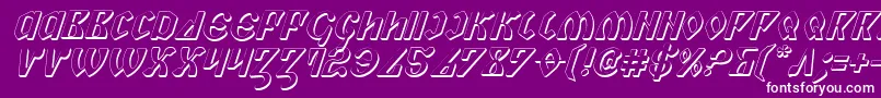 Piper3Di-Schriftart – Weiße Schriften auf violettem Hintergrund