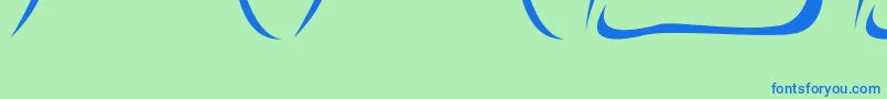 Czcionka Necrophylac – niebieskie czcionki na zielonym tle