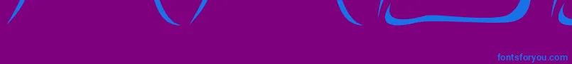 フォントNecrophylac – 紫色の背景に青い文字
