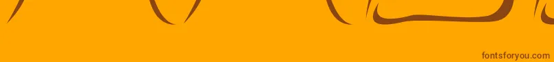Necrophylac-Schriftart – Braune Schriften auf orangefarbenem Hintergrund