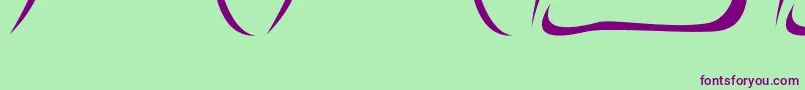 フォントNecrophylac – 緑の背景に紫のフォント
