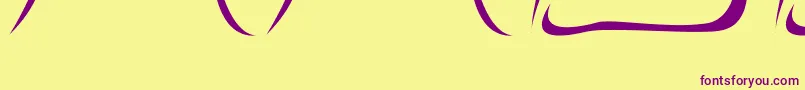 フォントNecrophylac – 紫色のフォント、黄色の背景