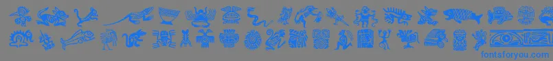 Mesodeko Font – Blue Fonts on Gray Background
