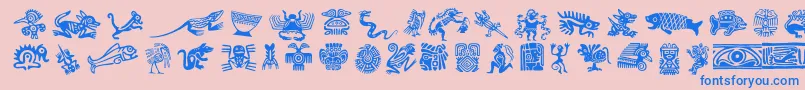 Mesodeko Font – Blue Fonts on Pink Background