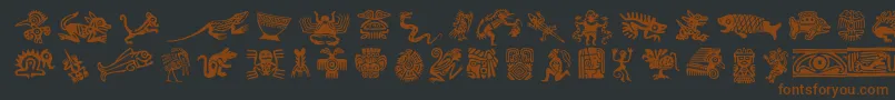 Mesodeko Font – Brown Fonts on Black Background