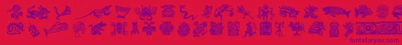 Mesodeko Font – Purple Fonts on Red Background