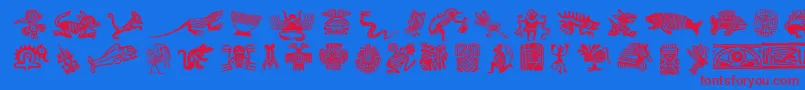 フォントMesodeko – 赤い文字の青い背景