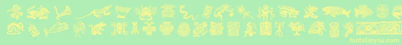 Mesodeko Font – Yellow Fonts on Green Background