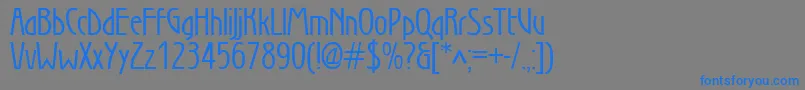フォントSec – 灰色の背景に青い文字