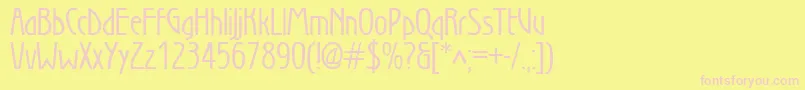 Sec Font – Pink Fonts on Yellow Background
