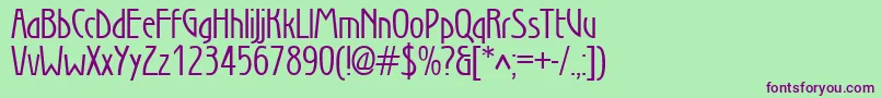 Sec Font – Purple Fonts on Green Background