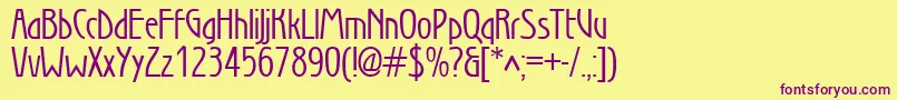 Sec Font – Purple Fonts on Yellow Background
