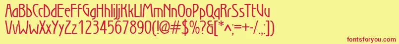 Sec Font – Red Fonts on Yellow Background